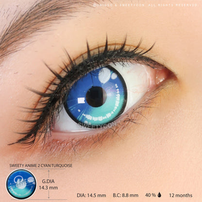 Sweety Anime 2 Cyan Turquoise